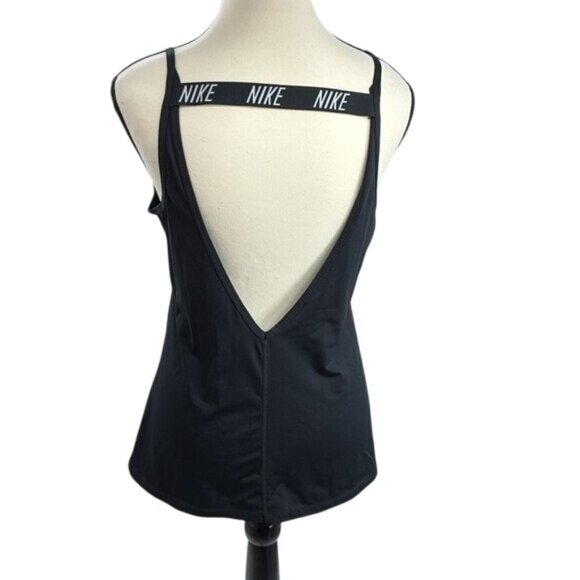 Nike Athletic Tank Top Womens Size M Black Dri-Fit Lightweight Activewear - Picture 4 of 8